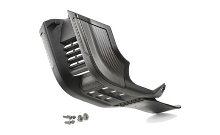 Factory skid plate with linkage protection