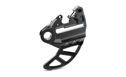Brake caliper support with brake disc guard