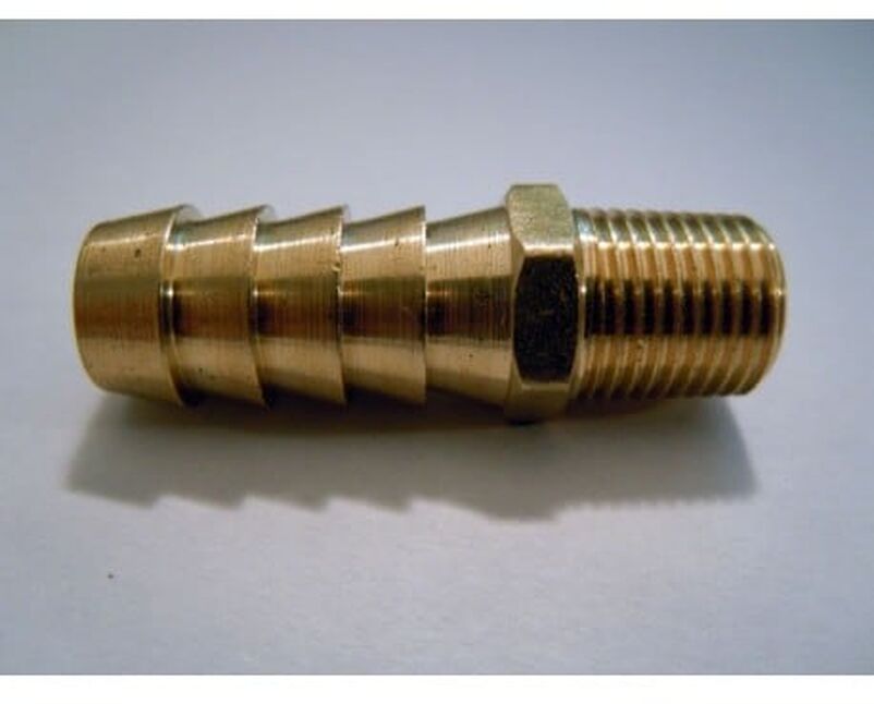 Straight brass insert for 3/8 '' (9.5mm) hose